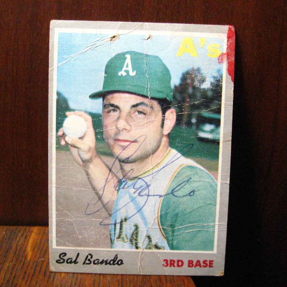 Sal Bando Autograph 1970 Baseball Card Gem